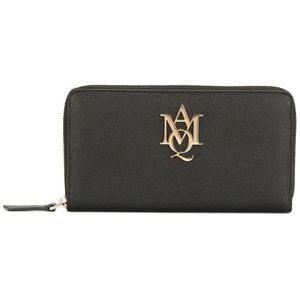 Alexander McQueen Black Amq Logo Continental Leath